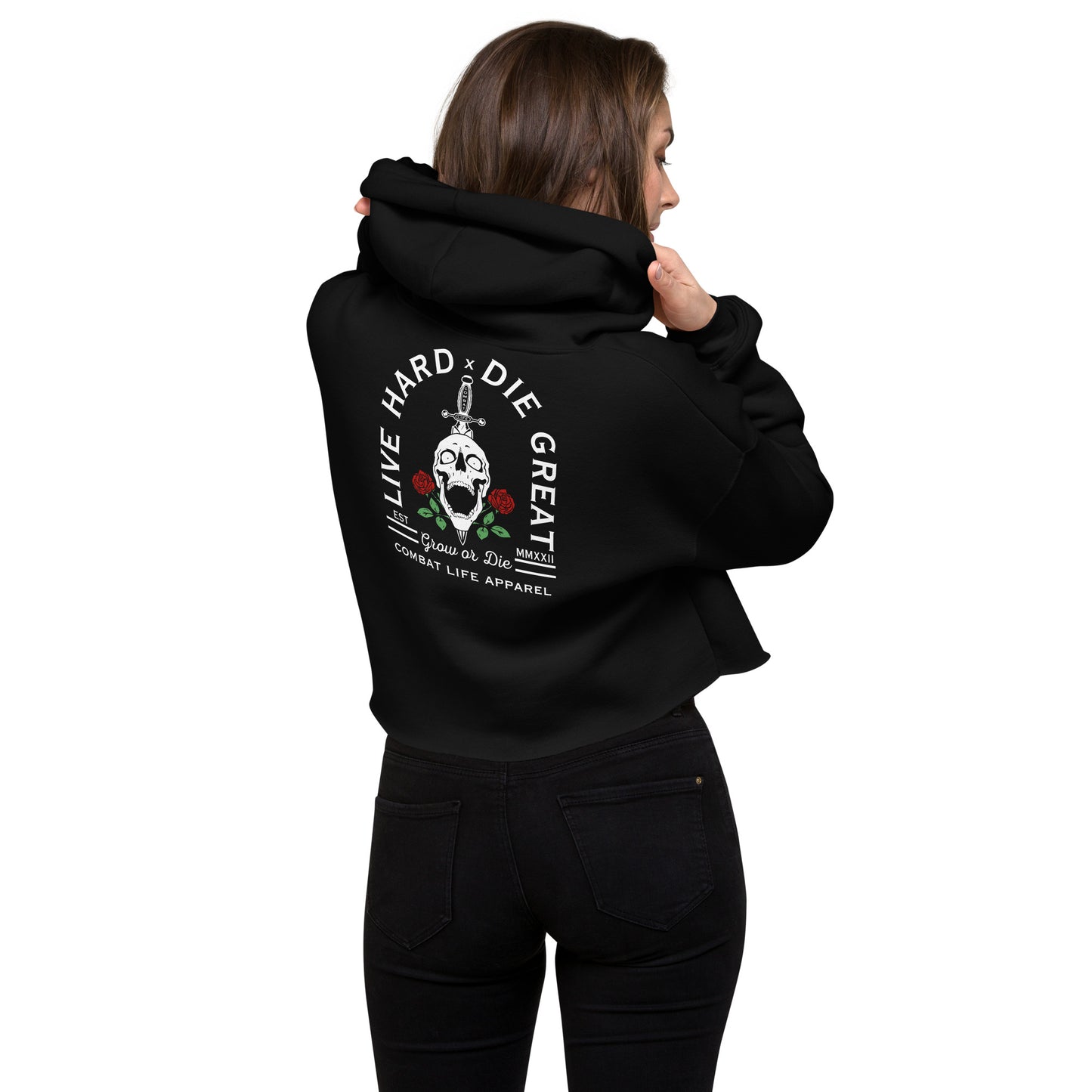 Live Hard x Die Great Crop Hoodie