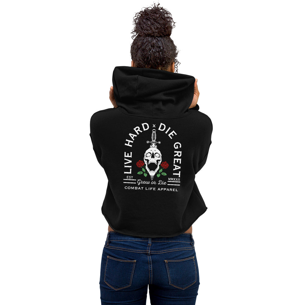 Live Hard x Die Great Crop Hoodie