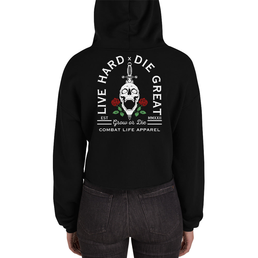 Live Hard x Die Great Crop Hoodie